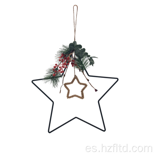 Decoración colgante de estrellas de metal de protección de óxido para Navidad